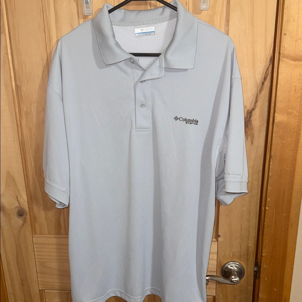 Columbia PFG Men's Light Gray Polo Shirt